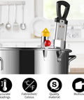 Upgraded Candy Thermometer With Pot Clip And Hanging Hook Stainless Steel Deep Fry Oil Thermometer clipped on cooking pot