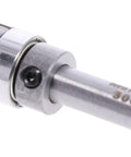 Carbide Tipped Template Router Bit With Ball Bearing The Go To Tool For Template Routing And Flush Cuts Half Inch Cutting Diameter And Length Quarter Inch Shank Two Inch Overall Length Compatible With Quarter Inch Collets. Close-up view.