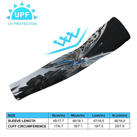 Stay Cool As Ice All Summer With These Dope Butterfly Arm Sleeves Featuring Breathable Ice Silk Material and Flexible Fit for sun protection.