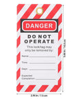 Industrial Safety Warning Tags And Lockout Tags For Equipment Repair Do Not Operate Labels, red-striped, size 2.95x5.66 inch
