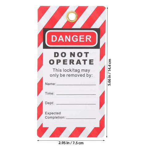 Industrial Safety Warning Tags And Lockout Tags For Equipment Repair Do Not Operate Labels, red-striped, size 2.95x5.66 inch