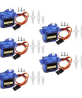 Five Pack 9G Micro Servo Motors For RC Projects, Ultra Fast 0.08-0.09 Sec Per 60 Deg At 4.8-6V, 17.5 Oz-In Torque, Lightweight Metal Gear