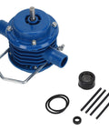 Mini Self Priming Drill Pump Hooks Up To Your Electric Drill To Shift Water Like A Champ During Aquarium Maintenance Sink Drainage Or Flood Cleanup While Featuring Thermal Overload Safety, featuring blue durable pump with hoses and accessories.