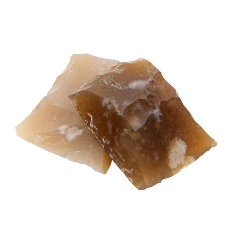 Two Pack Five Eighth Inch English Flintlock Flints for Muzzleloaders Reliable Ignition for Old School Shooters Premium Quality Flint Stones You Can Trust Great for Target Practice and Hunting Leather Jaw Pad Recommended, close view