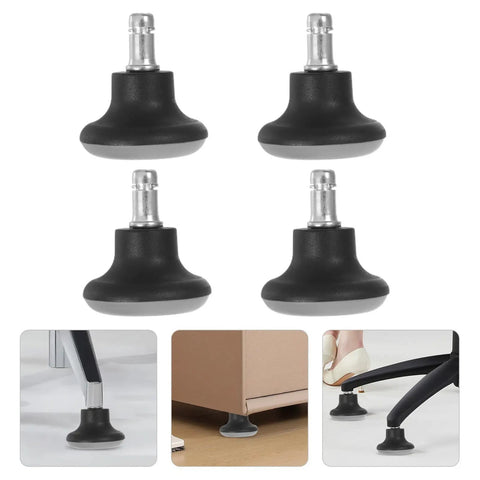 5pc Office Chair Casters for Swivel Chairs Solid PU Silent Wheels shown from above, featuring solid PU material for durability and silent movement.