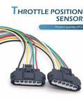 2 Pack Throttle Body Pigtail 6 Pin Plug And Play Throttle Position Sensor Repair Connector Waterproof And Heat Resistant Vehicle Harness Plug Connector Compatible With 9098011858 Black, showing two black connectors with colored wires