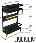 Magnetic Paper Towel Holder With Shelf 2 In 1 Rustic Organizer for kitchen, garage, heavy duty towel rack with hooks and screws