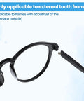 Black Eyeglasses Repair Kit With Straight Up Solid Temple Arms And Premium Nose Pads Gonna Save You A Ton On Optician Visits Quick No Sweat Swap For Busted Frames Prescription Glasses And Sunglasses showing external tooth frame compatibility.