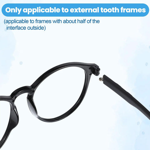 Black Eyeglasses Repair Kit With Straight Up Solid Temple Arms And Premium Nose Pads Gonna Save You A Ton On Optician Visits Quick No Sweat Swap For Busted Frames Prescription Glasses And Sunglasses showing external tooth frame compatibility.