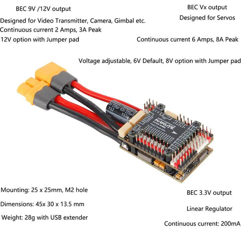 Kakute H743 Wing Flight Controller For INAV ArduPilot RC Airplane And Fixed Wing Drones 3S To 8S LiPo Compatible with connectors