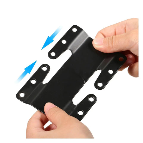 Lock Down Your Sectional Couch With These Heavy Duty Sofa Stabilizers That Stop Shifting Cold Keep Things Tight For A Slick Living Room Setup Includes Durable Interlock Brackets Plus Stainless Steel Bolts, hand holding adjustable metal connector clip.