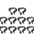Set of 10 black EVA outdoor rattan furniture clips for patio wicker sofas and chairs alignment fasteners, stabilizing sectional garden furniture.