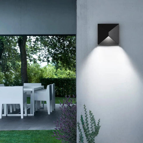 Outdoor Wall Light 8W LED Waterproof Sconce For Front Porch Patio And Garage Modern Black Finish illuminating wall