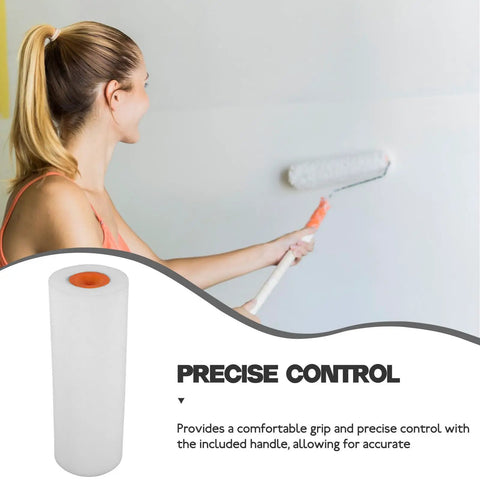 Super Slick Small Sponge Paint Roller Replacement Heads With Dam Handy Comfortable Grip Quick Swap Sleeves For Cabinet And Trim Painting No Sweat Wall Refresh Kit To Nail That Pro Finish with compact sponge roller heads in action.