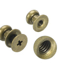 36 Pack Mini Round Knobs With An Upscale Bronze Touch Forged From Tough Zinc Alloy showing close-up view of bronze knobs with visible screw hole.
