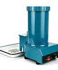 Heavy Duty Automatic Spring Separator For Small Coil Sorting With Centrifugal Vibration Tech, blue machine with hopper.