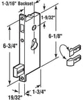 Diagram of Secure And Sleek Black Finish Door Lever Set For Screen And Storm Doors, Keyed Entry For Added Security dimensions