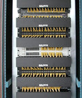 Rack with 2 Pack 2U Cable Management Unit For Rack Cabling Non Conductive One Piece Molded Design Keeps Patch Cables Neat