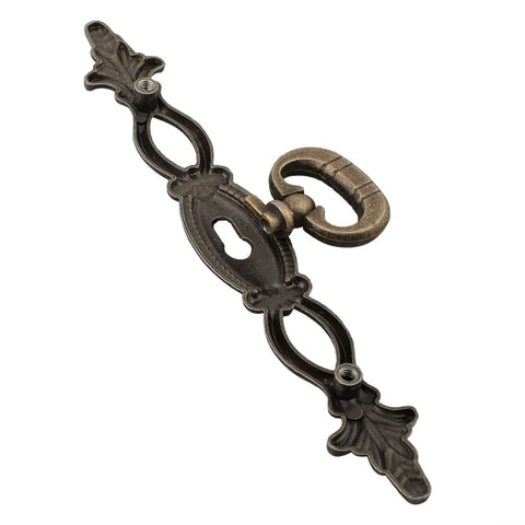Two Pack European Retro Drawer Pulls Handles Bronze Alloy With Antique Bronze Finish, close-up showing ornate detailing