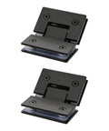 Badass Heavy Duty Two Pack Shower Door Hinges With Tight Seal Gaskets Slick Stainless Steel Glass Panel Brackets For Bathrooms And Cupboards Rust Resistant Build Zero Drama Installation 135 Degree Swivel Smooth Glide - black shower door hinges