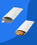 10.5 By 16 Inch Poly Bubble Mailers Size Five, 100 Pack showing self-seal closure and durability