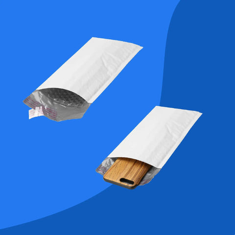 10.5 By 16 Inch Poly Bubble Mailers Size Five, 100 Pack showing self-seal closure and durability