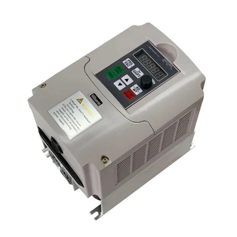 VFD Drive Inverter 4KW 220V To 380V Variable Frequency Controller 1 Phase To 3 Phase Output AC Drive For Motors Speed Control Energy Efficient Inverter Boss Level Industrial Power Converter, gray control panel