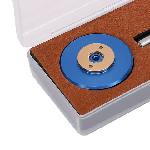 Pro Grade Alloy Steel Watch Movement Bearing Opener Tool Blue Color in storage box, ideal for horology professionals and repairs.