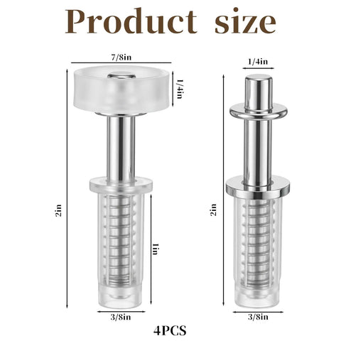 4 Pack Pocket Door Top Roller Kit With Bifold Closet Hardware size dimensions showing stainless steel and ABS parts