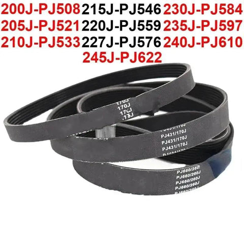 Transfer Drive Belts For Conveyor Systems 200J To 245J 3 4 5 6 7 8 9 10 11 Ribs Replacement Belt, black ribbed belt
