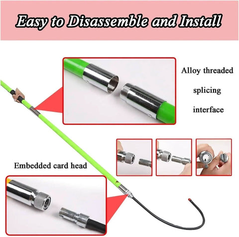High Voltage Insulated Rescue Hook For Electrocution Safety Two Meter Long Heavy Duty Pole With 220lb Load Capacity showing splicing interface