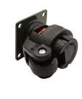 Heavy Duty Nylon Leveling Casters Four Pack Adjustable Swivel Wheels With Flat Top Plates black caster wheel with mounting plate
