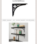 Built Different Set Of 2 Heavy Duty Cast Iron Shelf Brackets Wall Mounted L Corner Supports 8x7 Inch displaying black cast iron support in kitchen