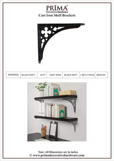 Built Different Set Of 2 Heavy Duty Cast Iron Shelf Brackets Wall Mounted L Corner Supports 8x7 Inch displaying black cast iron support in kitchen