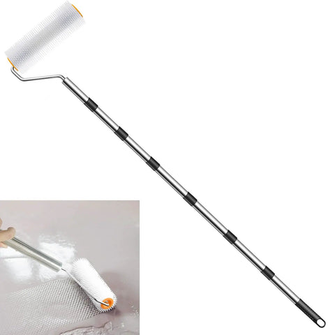 Self Leveling Spiked Roller With Extended Adjustable Handle For Bubble Free Concrete And Epoxy Finishes, 9 Inch Roller With 82 Inch Reach