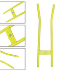 Beefy Pro Grade Heavy Duty Truck Brake Spring Tool LT890 Adjustable Slack Installer for drum brakes, yellow steel, close-up view.