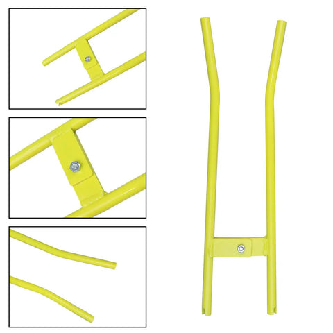 Beefy Pro Grade Heavy Duty Truck Brake Spring Tool LT890 Adjustable Slack Installer for drum brakes, yellow steel, close-up view.