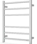Polished Chrome Towel Warmer Rack With 6 Square Bars, Wall Mounted Electric Heated Towel Rack, Plug In Stainless Steel Bath Heater