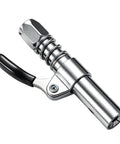 Spring Loaded Grease Coupler With Aluminum Alloy Body Locking Design For Fittings And Maintenance Tool, side view.