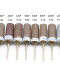 No Fuss Sanding Band Kit Including Ten Tough Grinding Wheel Heads With A Rock Solid 2.35mm Shank Built For Dremel Rotary Tools And Slick Surface Detailing Jobs Daily, featuring various grit sizes 180 to 1500.