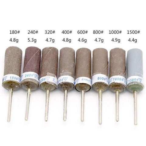 No Fuss Sanding Band Kit Including Ten Tough Grinding Wheel Heads With A Rock Solid 2.35mm Shank Built For Dremel Rotary Tools And Slick Surface Detailing Jobs Daily, featuring various grit sizes 180 to 1500.