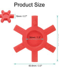 Four Pack L110 Jaw Coupling Inserts Red Urethane Flexible Solid Type Center Inserts For L Jaw Couplings, 30 Mm ID, 83.6 Mm OD, Durable Vibration Dampening Replacement For Precision Machinery; size diagram with 30mm ID and 83.6mm OD