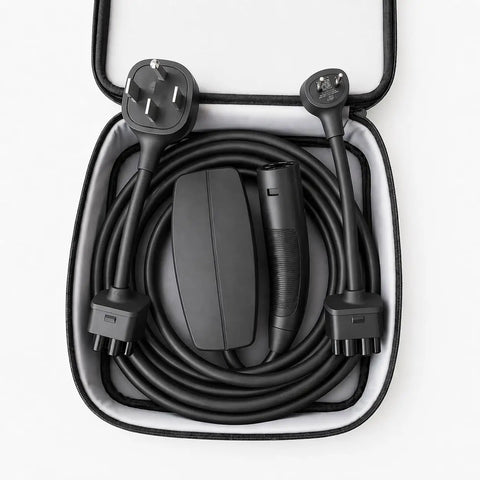 Tesla Portable Level 2 EV Charger With NACS Plug, Delivers Up To 32 Amps Fast Charging, 20 Foot Cable in storage case