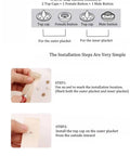 Installation steps for using the Tabletop Snap Button Pliers Kit For 9mm, 11.5mm, 12.5mm And 13mm Plastic No Sew Snaps Press Fasteners