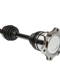 Built Different Front CV Axle Shafts Pair Engineered Rock Solid For 4X4 Rigs Loaded With Six Lug Setups Fits Chevy Silverado 1500 Tahoe 2007 2020 No Abs Hub close-up of left axle.