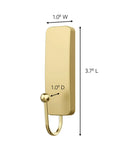 Satin Brass No Tools Needed Wall Hook Set With Adhesive Strips Holds Up To 3 Pounds Damage Free Hanging For Coats And Home Decor