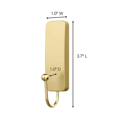 Satin Brass No Tools Needed Wall Hook Set With Adhesive Strips Holds Up To 3 Pounds Damage Free Hanging For Coats And Home Decor