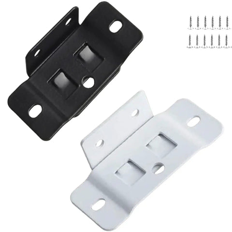 Heavy Duty Quick Fit Furniture Joint Brackets Set 4/8/16/32 Pcs, Rustproof Stainless Steel Removable L Shape Fasteners, Black and White Brackets