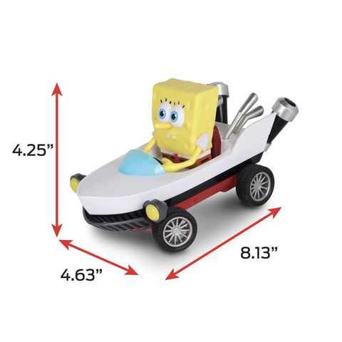 SpongeBob Boatmobile RC Kart Racer 2.4GHz with grippy tires, 4.25x4.63x8.13 inches, collectible Nickelodeon themed vehicle
