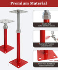Heavy Duty 4 Pack House Floor Jacks For Leveling 11 To 16 Inch Height Adjustable Screw Jacks shown with double nuts and solid base.